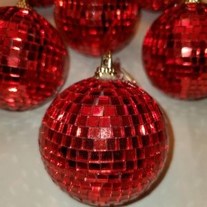 Red Mirrored Glass Ornaments